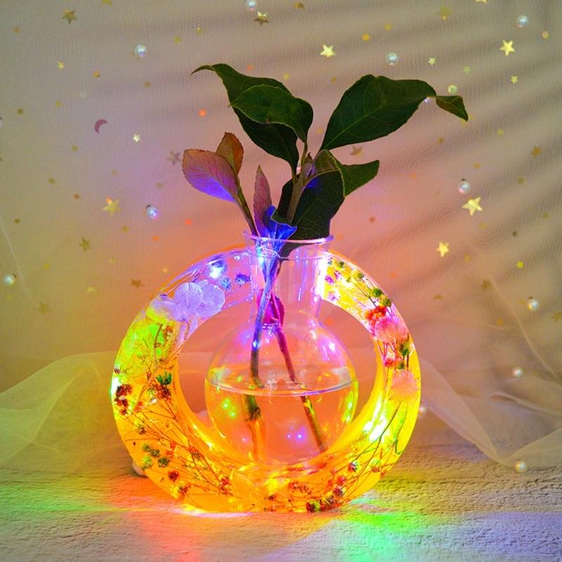 Flowers Bud Vase Silicone Resin Mold for Plant Propagation Station Epoxy Resin Casting Mold for Hydroponic Plant Home