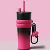 with Retractable Straw Insulated Cup 710ml Coffee Mug New Water Bottle  Outdoor Hiking