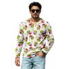 Men's Casual Christmas V-Neck T-Shirt Comfortable Loose Fit Street Printed Top