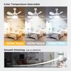 Socket Fan Light with Remote: 18'' Small Ceiling Fans with Lights, 2000 Lumens Dimmable Led Bulb, 3 Colors 3000K-6500K, Easy Install Screw in E26