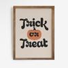Halloween Trick or Treat Poster Spooky Cat Boo Art Print Pumpkin Canvas Painting Vintage Fall Wall Picture Living Room Decor