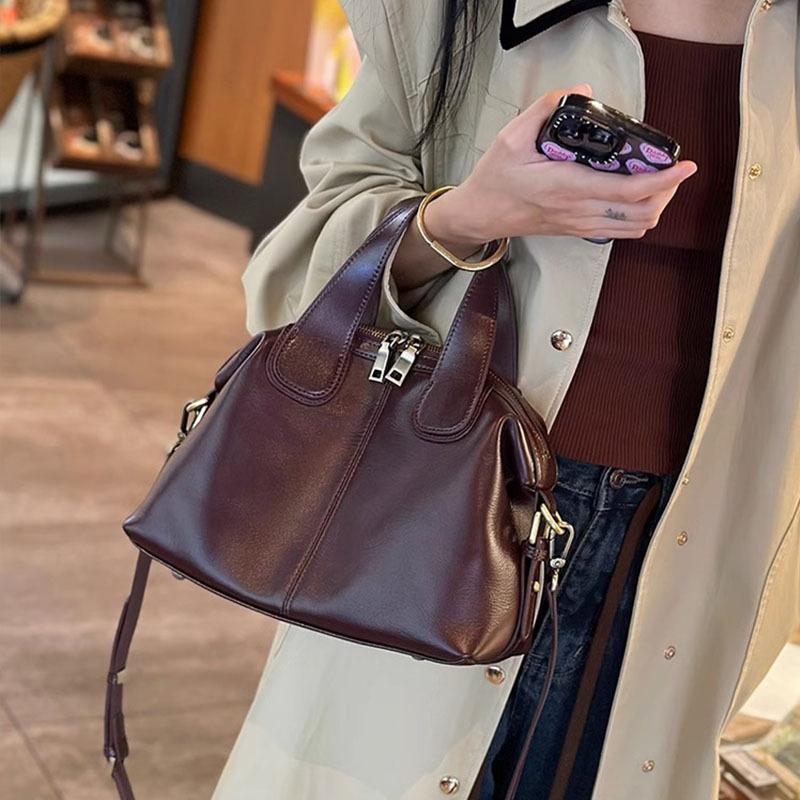 Large capacity leather handbag spring and summer new fashion women's shoulder bag high-end first-layer cowhide tote bag