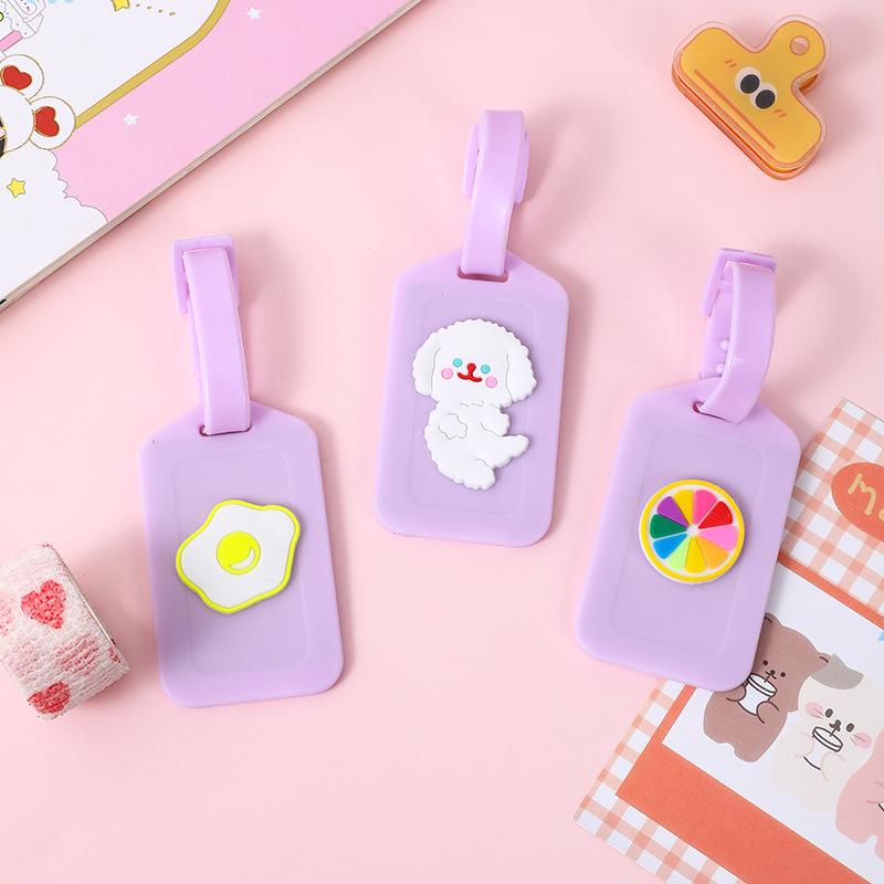 Cute Cartoon PVC Luggage Tag - Waterproof Travel Boarding Pass Card for Students