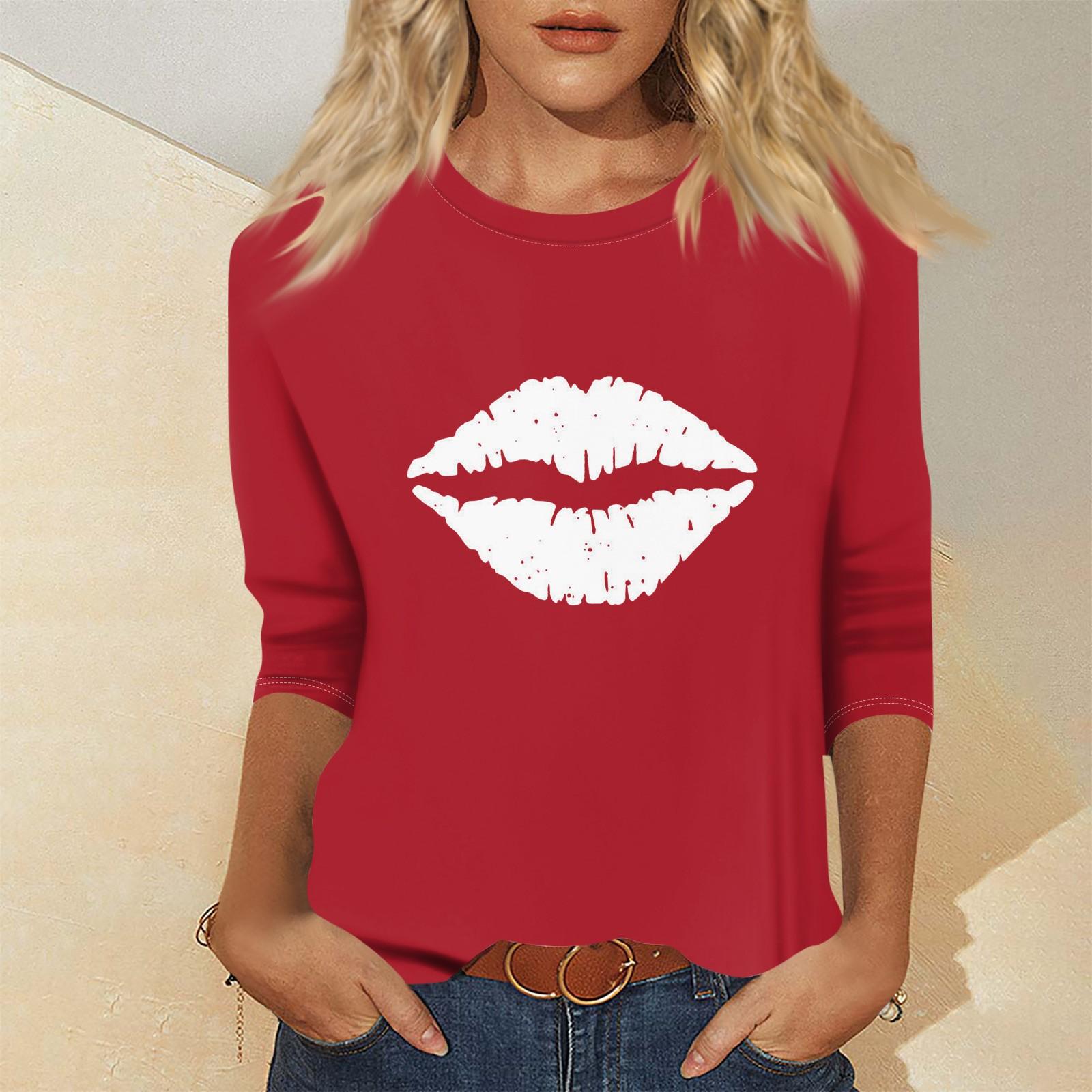 

Женская мода повседневный свитер с семью рукавами и принтом ко Дню святого Валентина XL белый