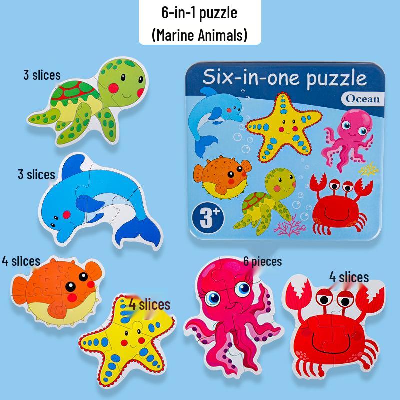 Baby & Toddler Animal Puzzle Gift Box: Educational Cognitive Matching Toy for Early Learning