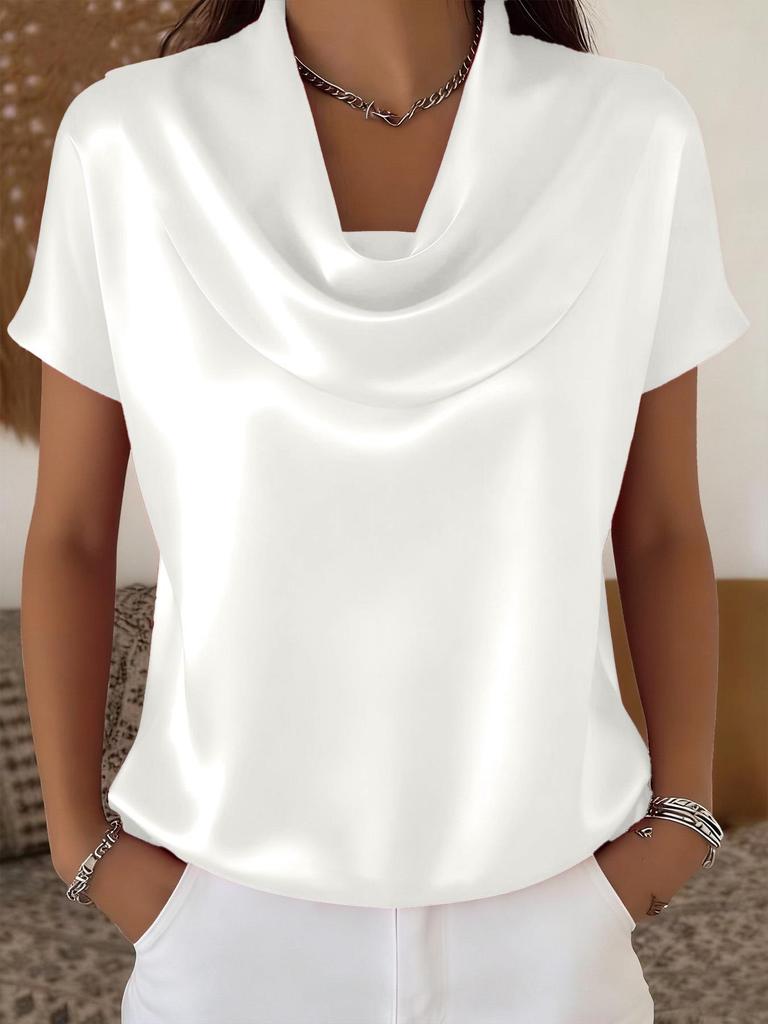 Women's 2025 Batwing Sleeve Drape Top - Short-Sleeved, Versatile & Casual