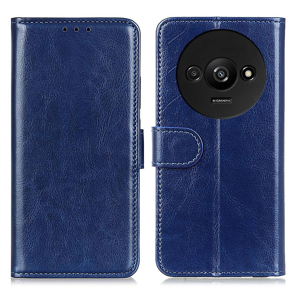 For Xiaomi Redmi A3 4G/Poco C61 4G Case Crazy Horse Texture Horizontal Flip Leather Phone Cover