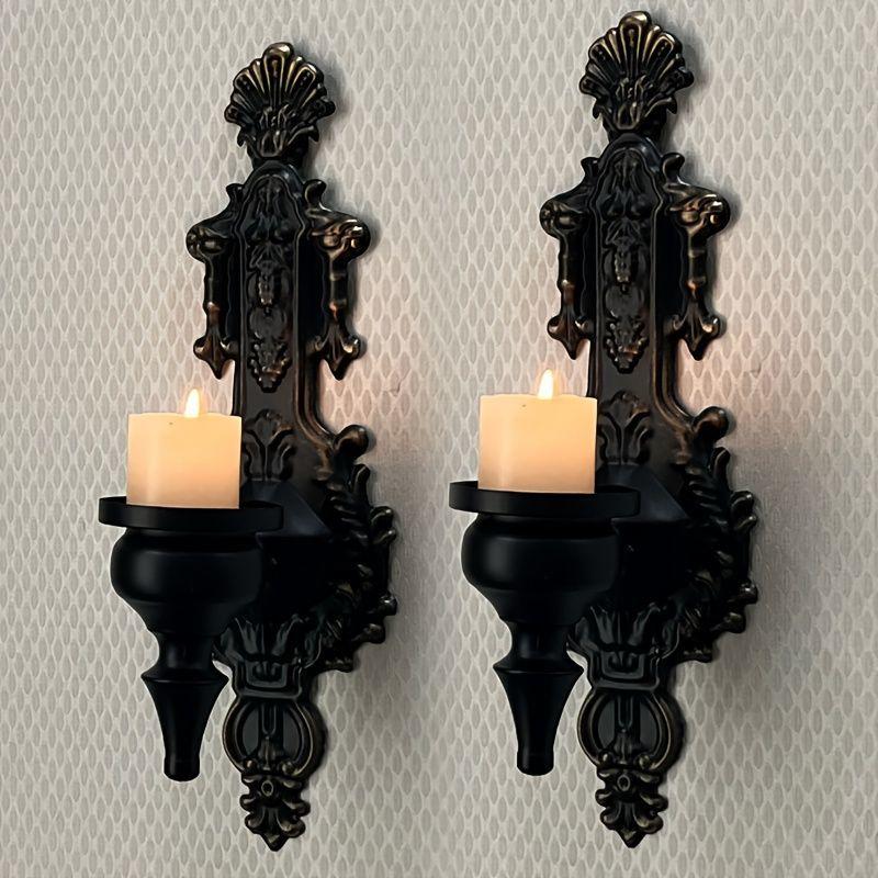 2pcs American Wall-mounted Candle Holder Wrought Iron Candle Holder Rural Pastoral Home Wall Decoration Wedding Decoration