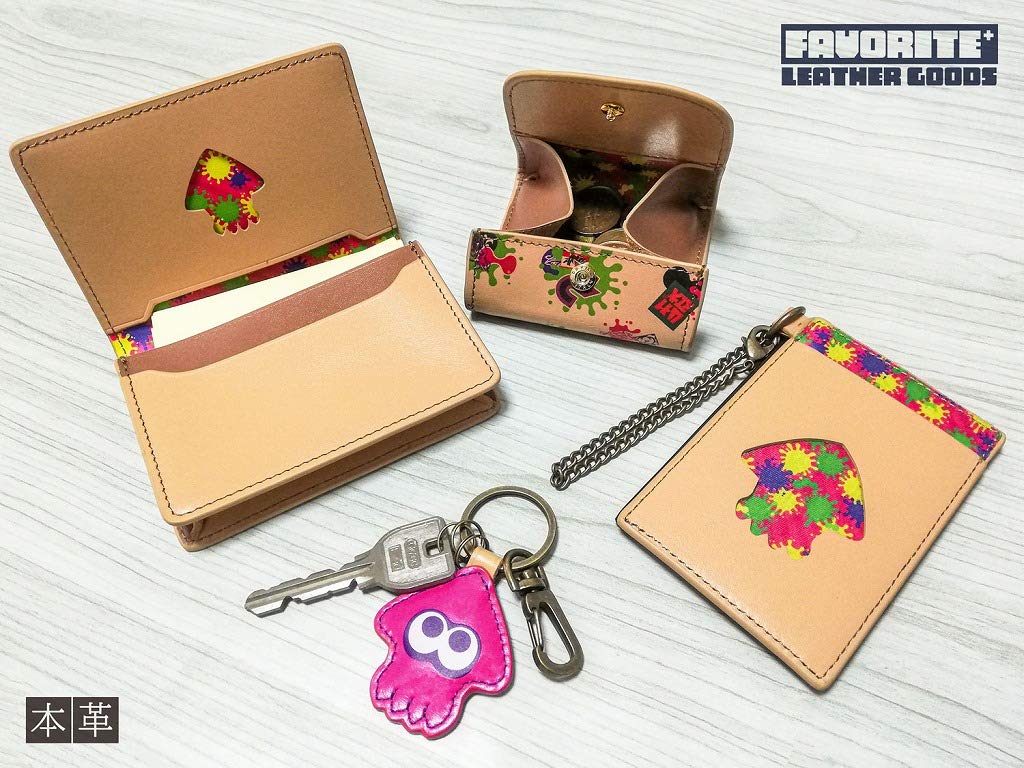 Business Card Holder Leather Goods Splatoon2 Genuine Leather Business Card Holder [Sanei Boeki] FAVORITE+