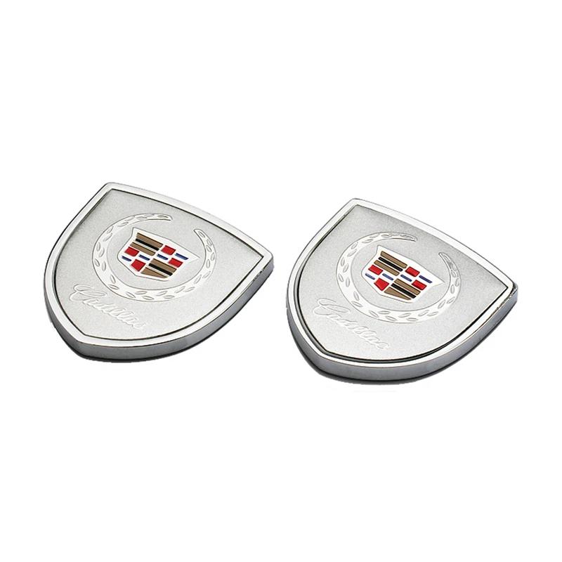 2 Piezas Pegatinas de Ventana de Coche de Aleación Emblema Lateral de Guardabarros para Cadillac Escalade CT4 BLS ATS CTS DTS XLR XTS Deville Seville XT5 CT5