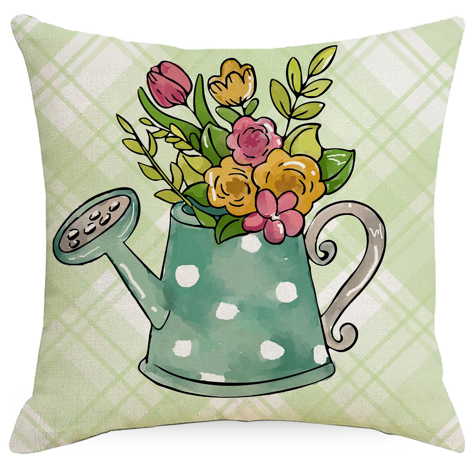 

Весенняя льняная наволочка для дома, дивана, автомобиля, офиса, спальни, чехол для подушки 45 * 45Cm without pillow core