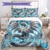 3PC Custom Name Frosty Dragon's Majesty Bedding Set Duvet Cover Closure Includes 1 Duvet Cover & 2 Pillowcases for Bedroom