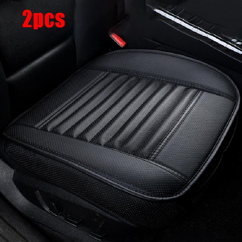 Car Seat Cover PU Leather Cushion All Season Universal Anti Slip Breathable And Easy To Clean Black Front Seat Protective Cove
