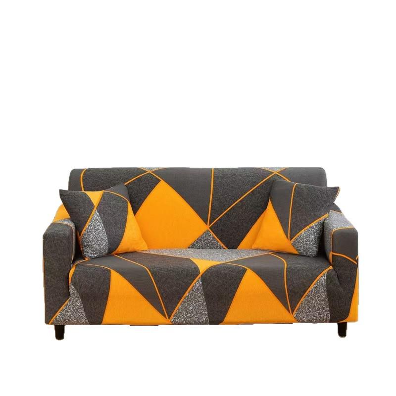 Four Seasons Milk Silk Elastic Sofa Cover - Single/Double Person, All-Inclusive Printed Design