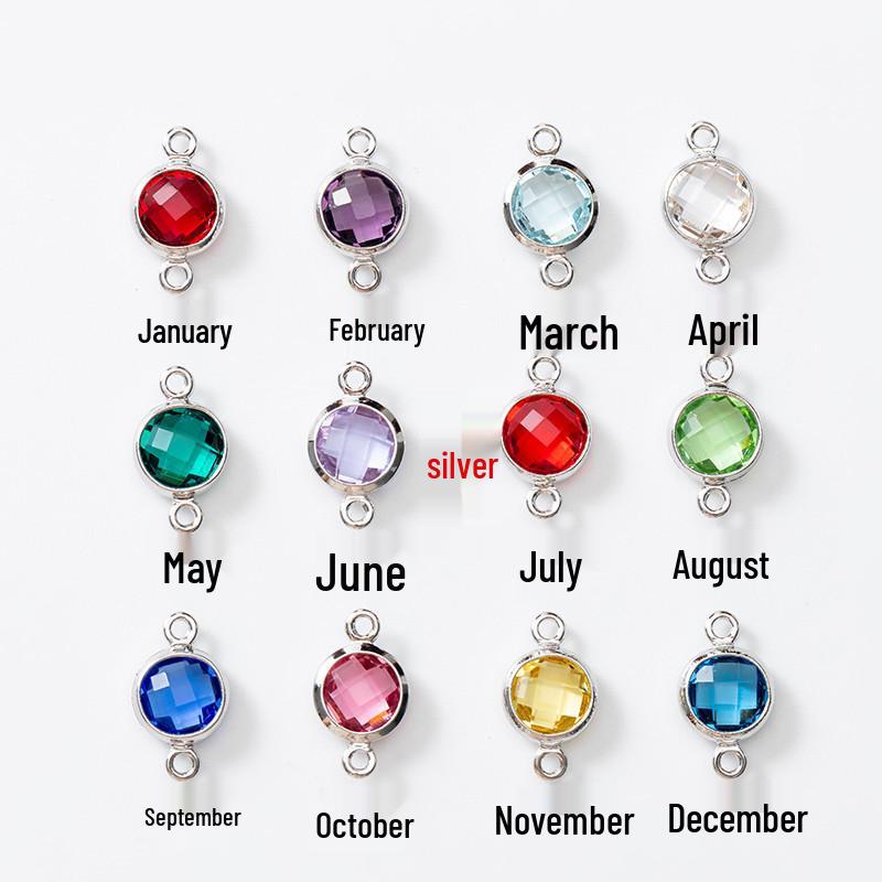 6mm Single Pendant Birthstone Jewelry - 12 Colors DIY Necklace & Earrings with K9 Glass