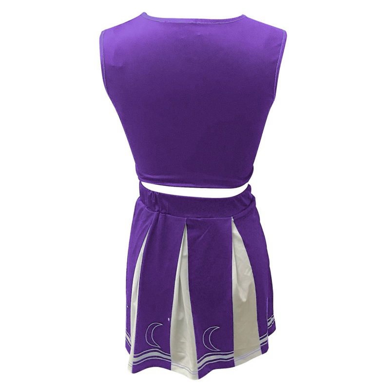 4-12 Years Kids Girls Cheerleader Costume Set Sleeveless Top Skirt Pompoms and Socks