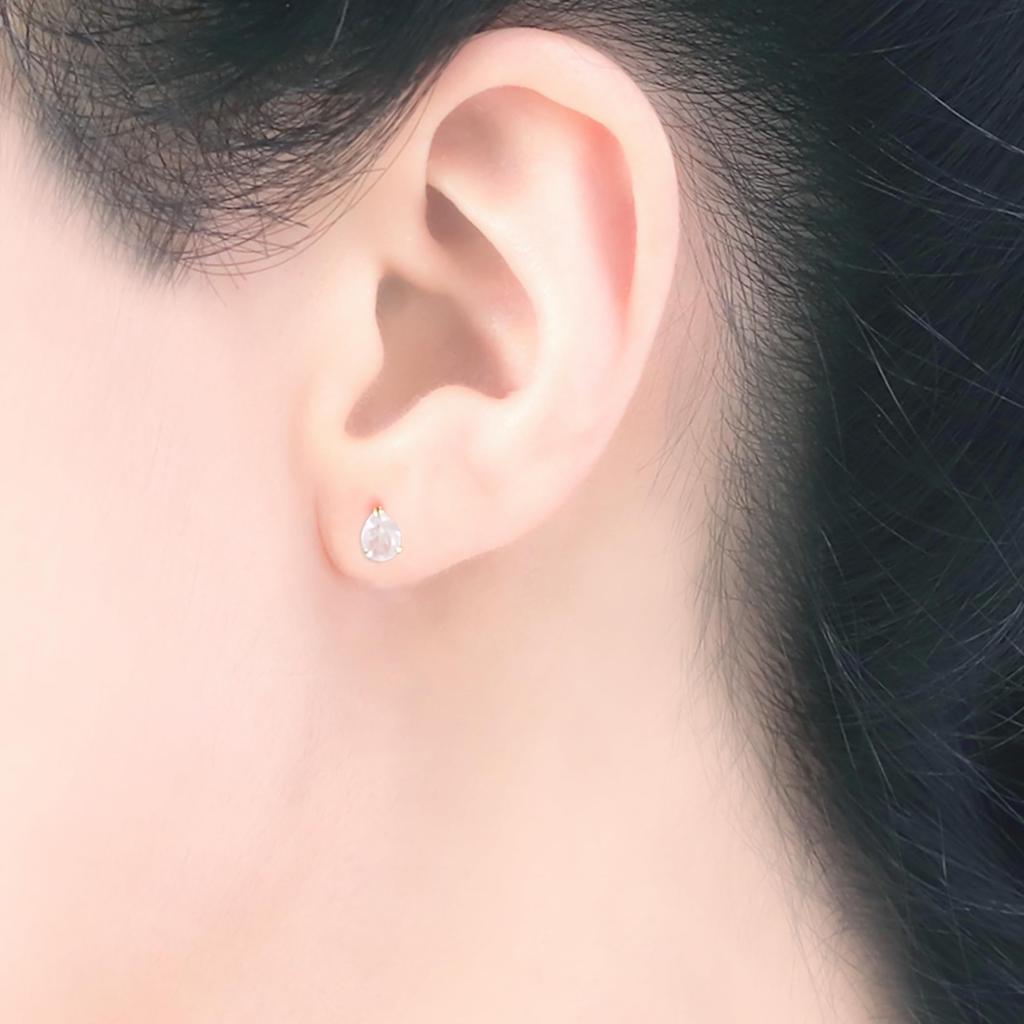 ESTELLE [Official] [Web Exclusive] Women's K10 Yellow Gold Earrings with June Birthstone Moonstone and Drop Motif (Product Code: 0222-9757-0019-0000)