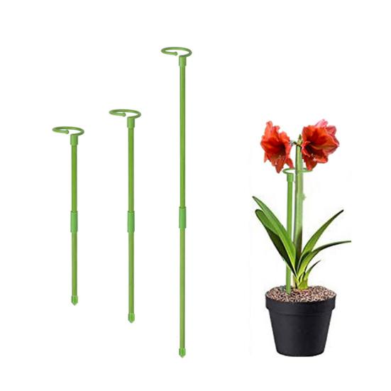 6 Pcs Plant Support Stakes Extendable Support Stakes Orchid Sticks with Ring Clips for Indoor Outdoor Plant Tomato Vegetables Monstera