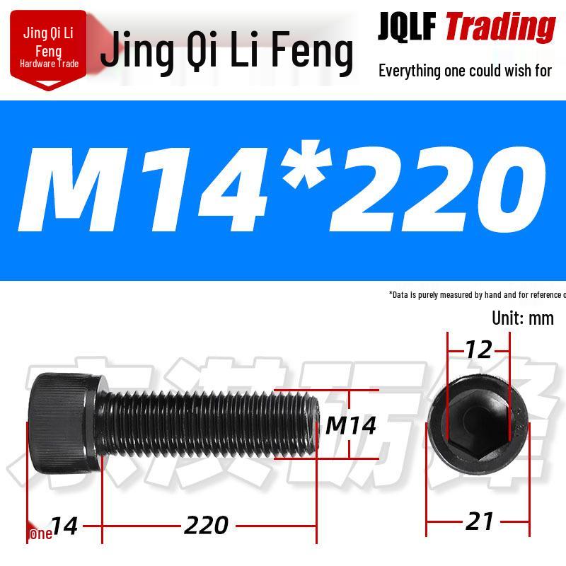 Grade 12.9 Full Thread Hex Socket Head Cap Screws - M3-M14 Black Cylindrical Bolts for Maker Accessories