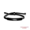 Stainless Steel Black Red Woven Rope Bracelet - Trendy European and American Fashion, Engraved, Christmas Gift