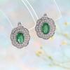 Elegant 925 Sterling Silver Earrings May Birthstone Natural Oval 5*7mm zambia emerald Fine Jewelry for women's party gifts