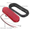 Universal 2x Oval Brake Stop Tail Fog DRL Turn Sealed Marker Lights Flush Mount 6" Inch 24 LED Truck Trailer Boat Utility Red Lens Waterproof 12V