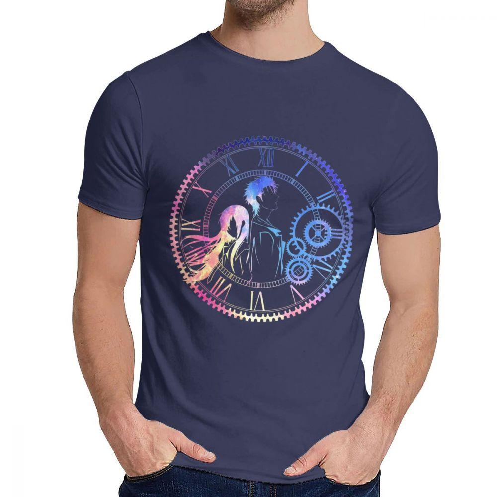 Steins Gate Loving Colors T Shirt Round Neck Popular Man Free Shipping Big Size Tshirt