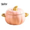 Ciotola da Zuppa con Coperchio, Manico Doppio, Zucca, Adatta al Microonde, Decorativa, Pratica, Regalo Cucina per Casa, Ciotola in Ceramica, Pentola Resistente al Calore per Stufati
