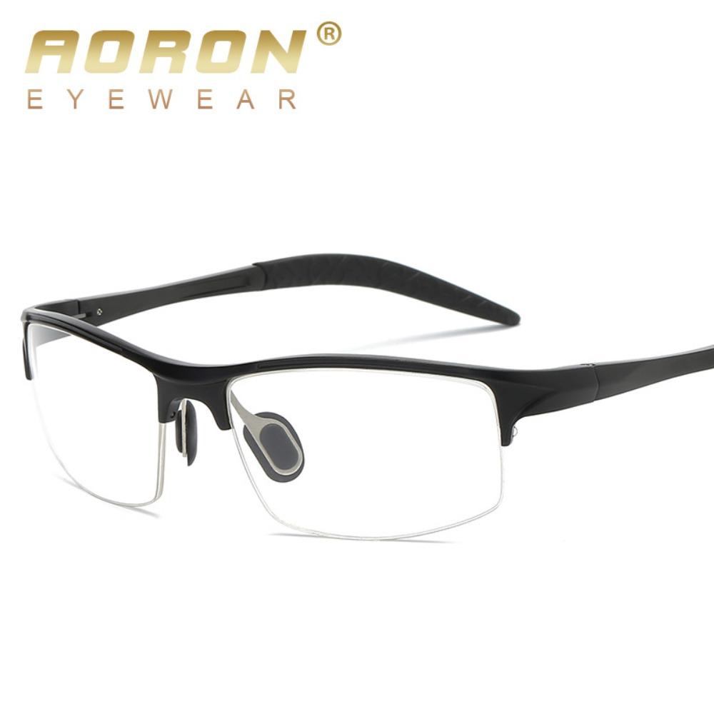 

aoron Glasses Frame Men s Sports Flat Glasses Can Be Equipped with Myopia Glasses Aluminum Magnesium Half Frame Optical Glasses Frame aoron