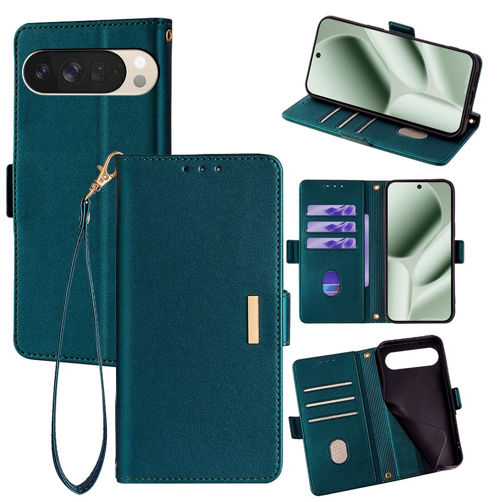 For Google Pixel 10 Case RFID Blocking Wallet PU Leather Phone Cover with Wrist Strap