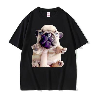 French Bulldog Funny Pibble Meme T-shirts Unisex Summer Tops Kawaii Cute T Shirt Men High Quality 100_ Cotton T-shirt Streetwear