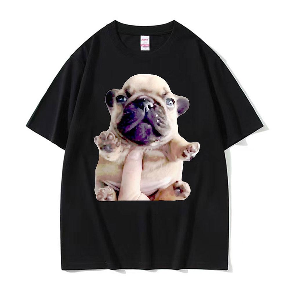 French Bulldog Funny Pibble Meme TShirts Unisex Summer Tops Kawaii Cute T Shirt Unisex High Quality 100 Cotton TShirt Streetwear