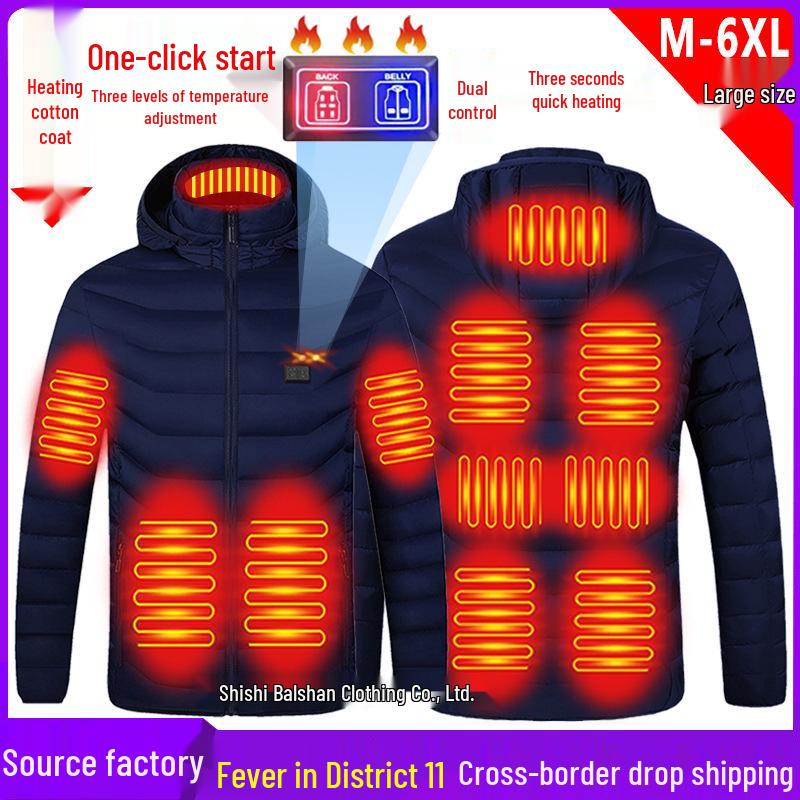 Smarte beheizte Baumwolljacke – USB-Elektroheizung, Unisex, leicht, warm, Mantel mit konstanter Temperatur