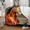 Horse Petal Flannel Throw Blanket Wild Animals Blanket Super Soft Warm Lightweight for Living Room Travel Sofa Couch Bed Blanket