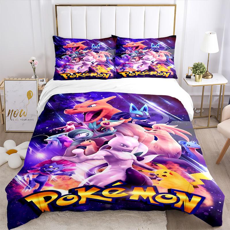 3pcs Pokémon, Charizard Duvet Cover Set - Machine Washable, Includes 1 Duvet Cover and 2 Pillowcases, No Core Included Yy251022149