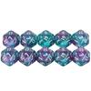 Polyhedral D20-terning 10 stk 20-sidig dobbelfarge med glitterterninger for DND-brettspill og rollespill