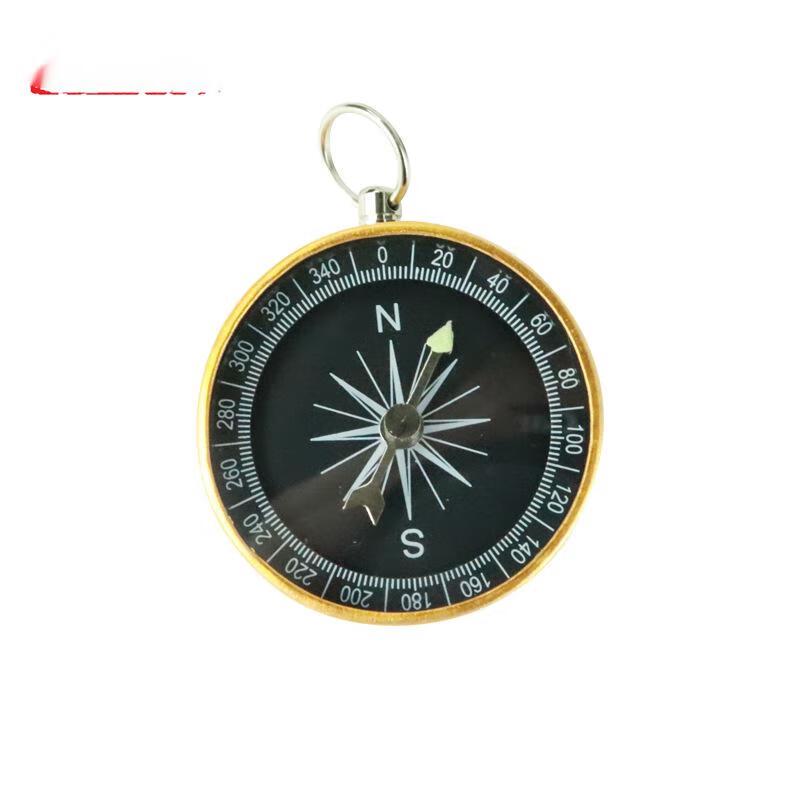 G44 Golden Aluminum Alloy Compass Keychain (3-pack)