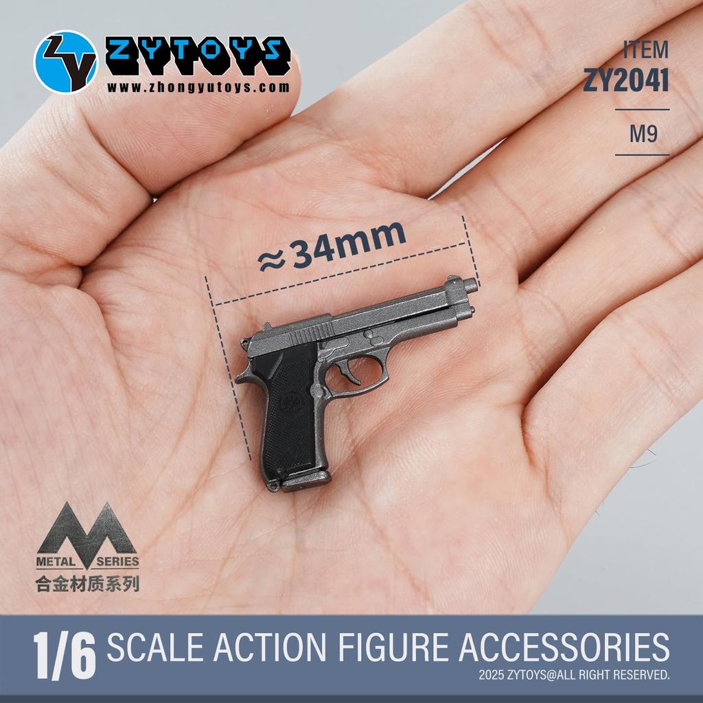 [TOYBARJAPAN] 16 Scale Action Figure Accessory  ZYTOYS ZY2041 M9 Alloy Weapon Pistol Model