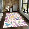 Colorful Cartoon Dinosaur Pattern Carpet for Kids, Cute Rainbow Design Suitable for Use As an Anti-slip for Living Room Bedroom Sofas