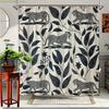 1pc Botanical Leopards Shower Curtain - Vibrant Wildlife & Leaf Pattern, Durable Polyester Fabric, 70.8x70.8 Inches, Machine W