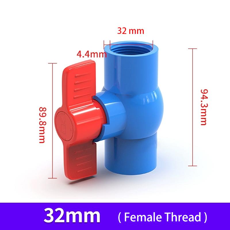 20/32/40/50/63/75/90/110mm Vanne à boisseau sphérique bleue en PVC Raccord de tuyau Vanne à boisseau sphérique Aquarium Bac à poissons Connecteurs d'irrigation de jardin Raccords