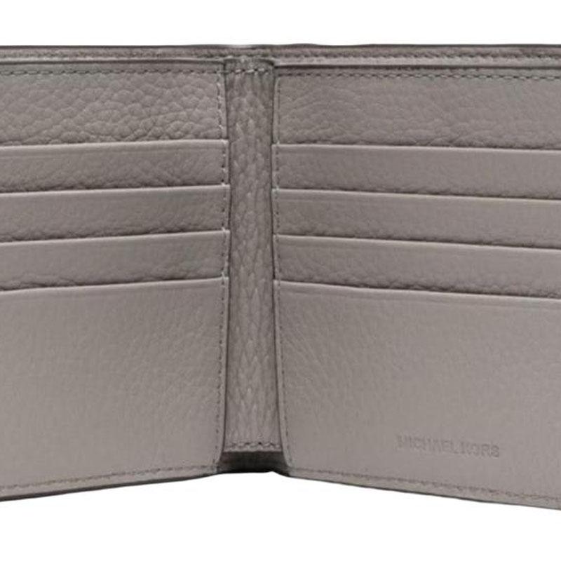 Michael Kors MK Logo Textured Leather Card Holder Wallet Men wallet Gray 39S2MHDF1T082