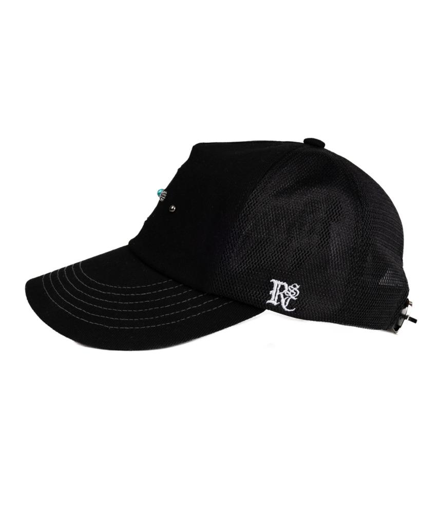 Aleseueseussi Western Rivet Mesh Cap - Black
