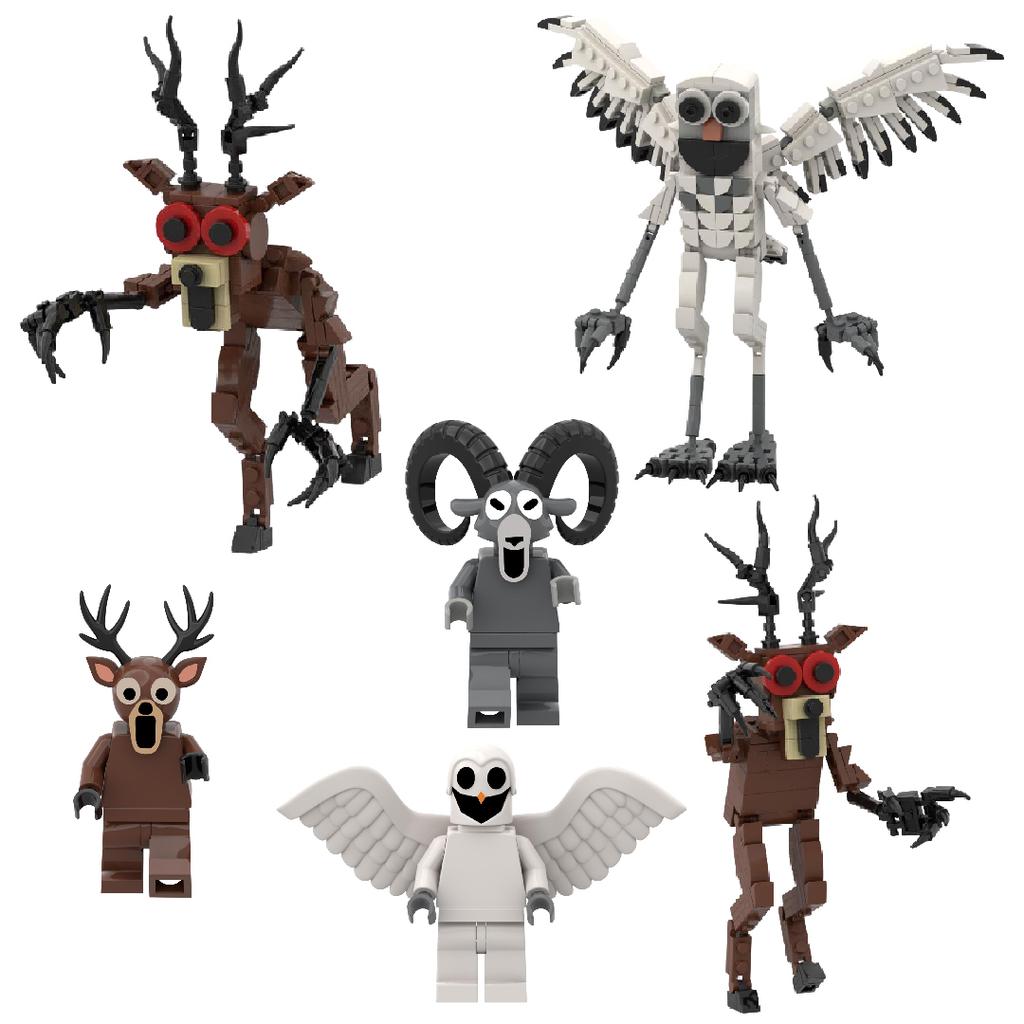 99 Nætter i Skoven Hjort Ugle Geit Monster Anime Figur Byggeklosser Sett Modell Ferdigmonterte Byggeklosser Barneleker