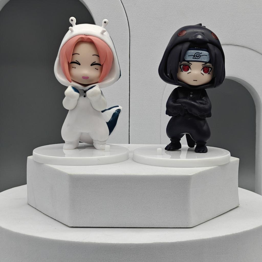 8Pcs/Set Anime NARUTO Action Figures Model Naruto Sasuke Kakashi 8cm Doll Costume Design PVC Collection Ornament Toys