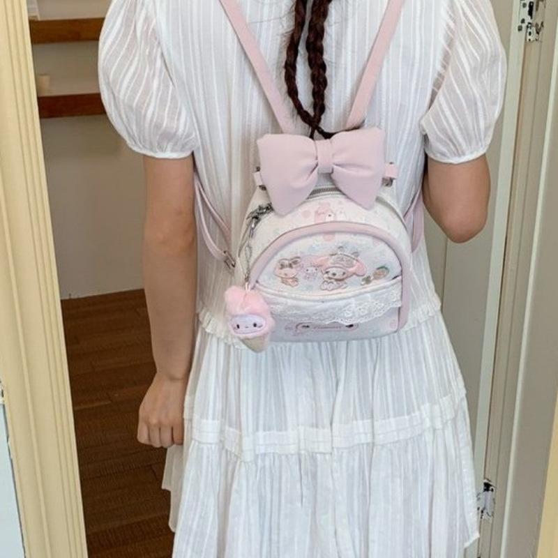 Schoolbag Korean Version Cartoon Melody Sweet Bow Backpack Women's Exquisite Versatile Mini Student Schoolbag Cute Backpack
