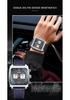 Sanda Men's Chronograph Quartz Watch: Square Dial, Three Eyes, Six Hands, Luminous, Calendar, Waterproof.