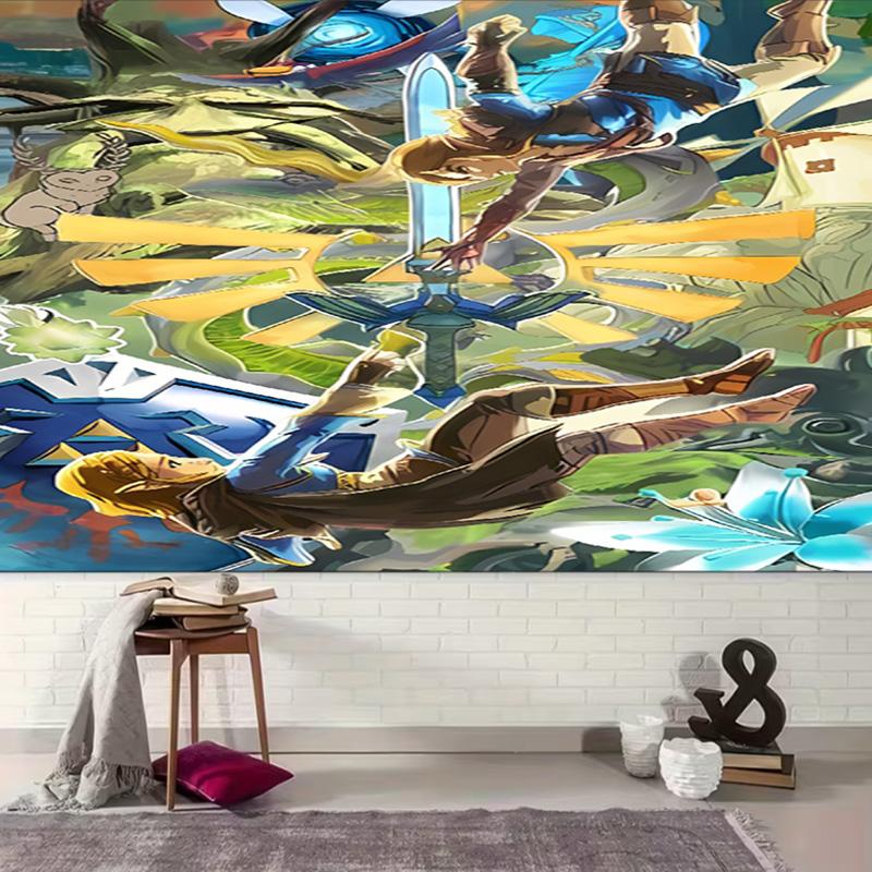 1pc Cartoon Z-Zeldas Tapestry, Living Room, Bedroom, Office, Party Decor, Ideal Festive Gift