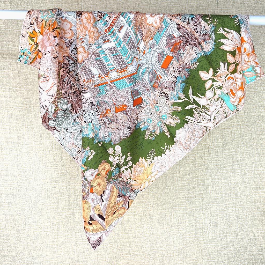 Elegant Fubao Rainforest! 14 Mmi Twill Silk Scarf Women'S Light Luxury Fashionable Mulberry Silk Scarf Large Square Scarf