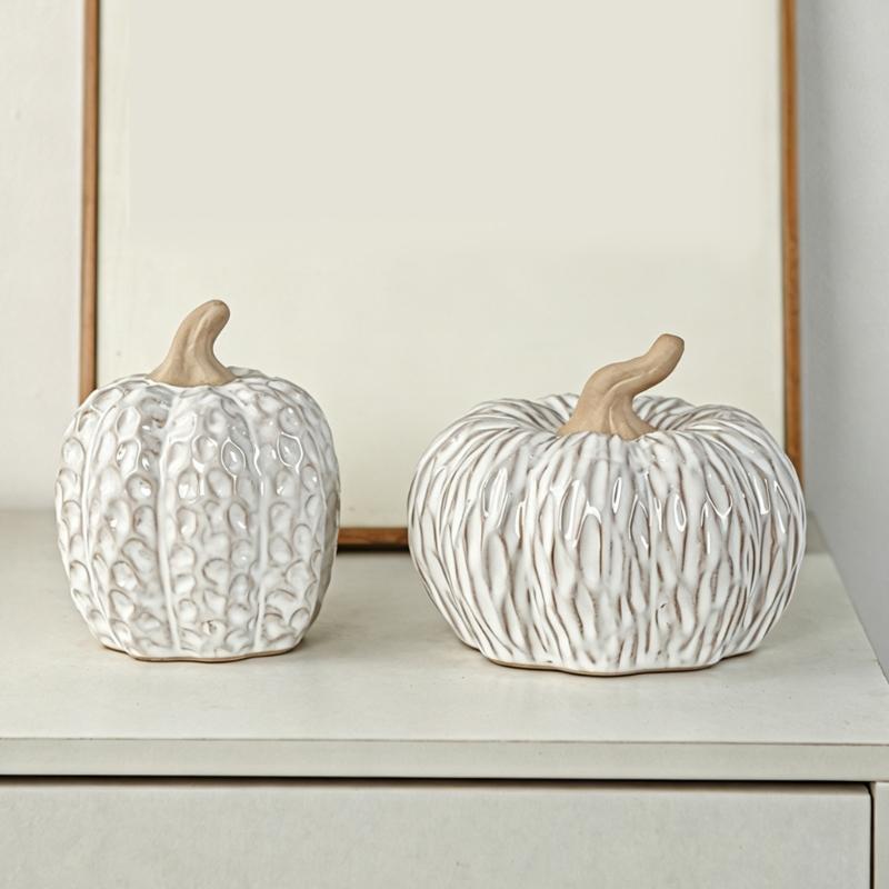 Forma di Zucca Piccolo Modello Adorabili Statuette Decorative da Tavolo Texture Ceramica Adatto per Ufficio Soggiorno Camera da Letto
